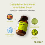 Flasche reeleef Gut Boost. Neem Pulver in Neem Kapseln gepresst zur Diät Unterstützung und Detox