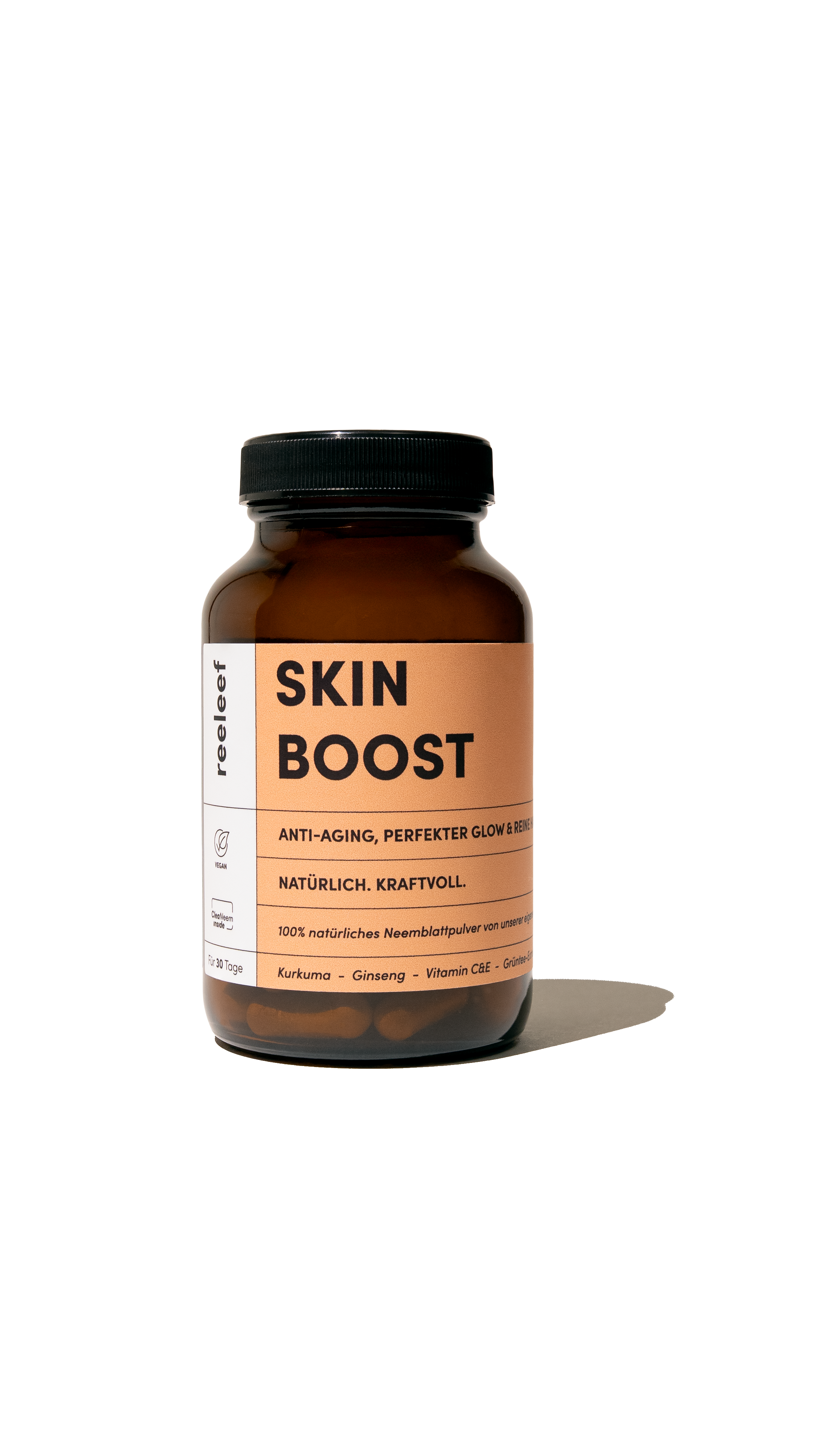 Reeleef Glass Skin Boost . Neem Pulver in Neem Kapseln für Schönheit von innen und Hautpflege von innen